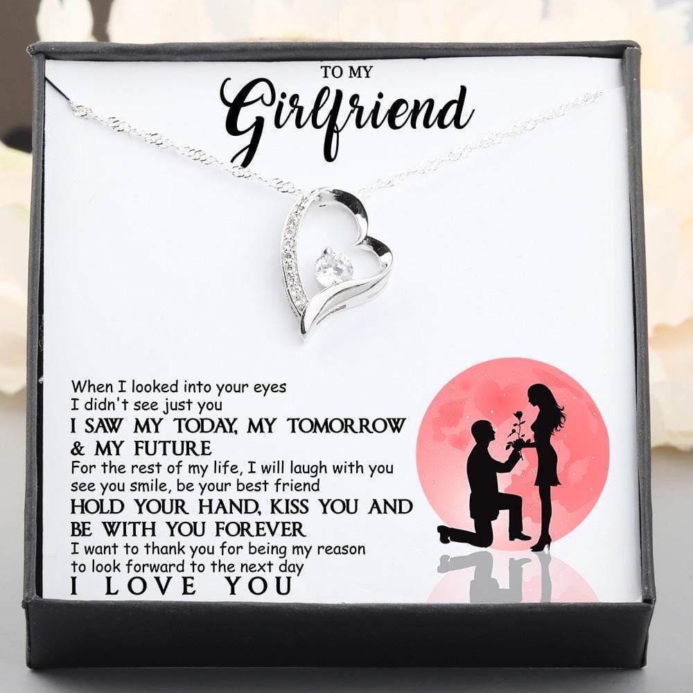 I Will Laugh With You Giving Girlfriend Silver Forever Love Necklace