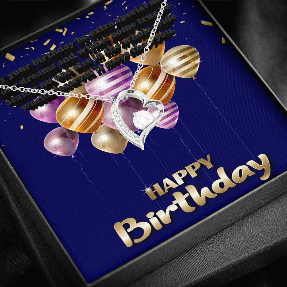I Wish You May Fullfill Your Dream Silver Forever Love Necklace Birthday Giving Mom