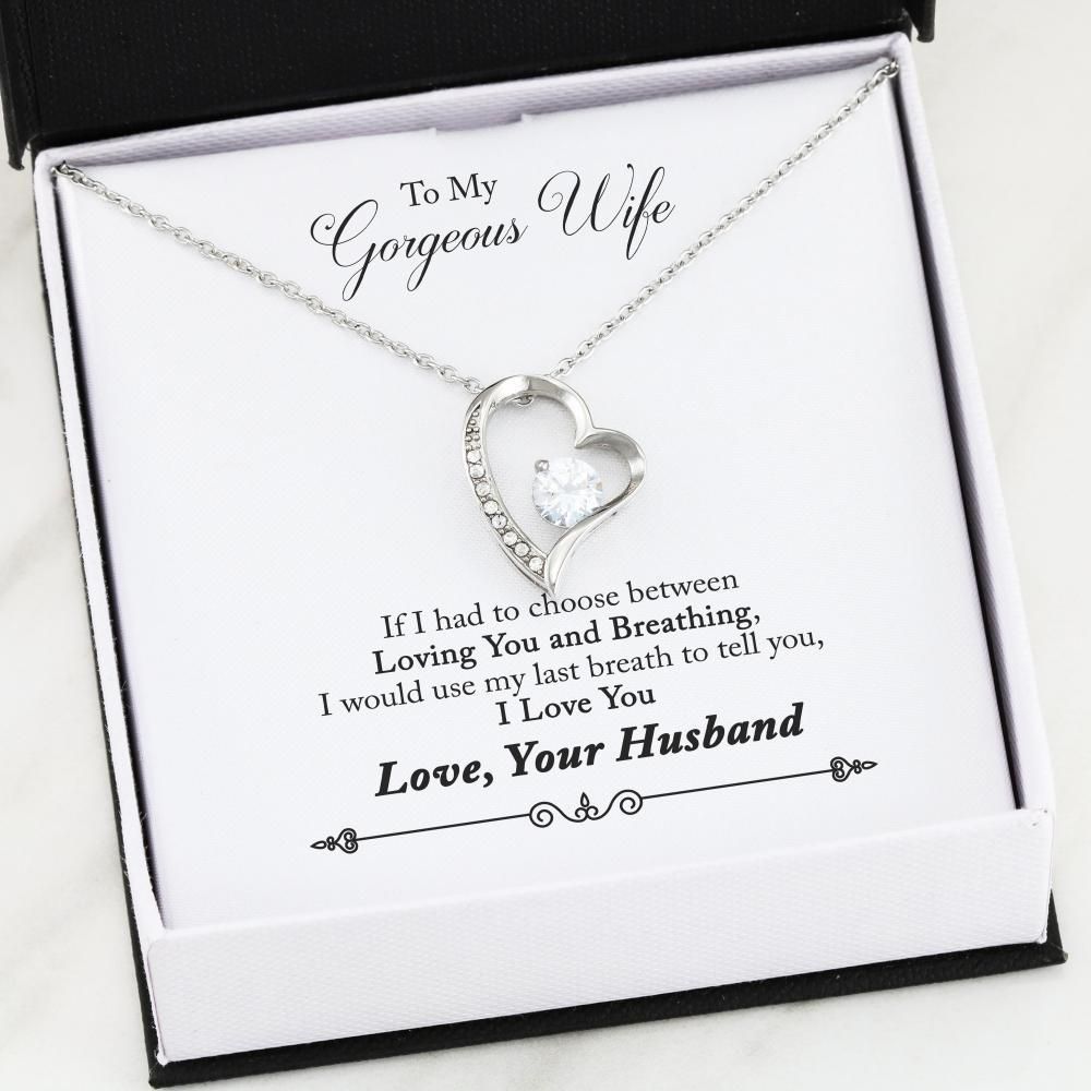 If I Had To Choose 14K White Gold Forever Love Necklace Gift For Wife