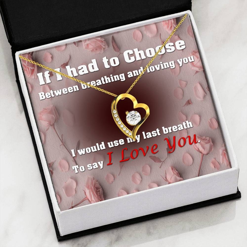 If I Had To Choose - 14k White Gold Forever Love Necklace With 18k Gold Variant & Message Card