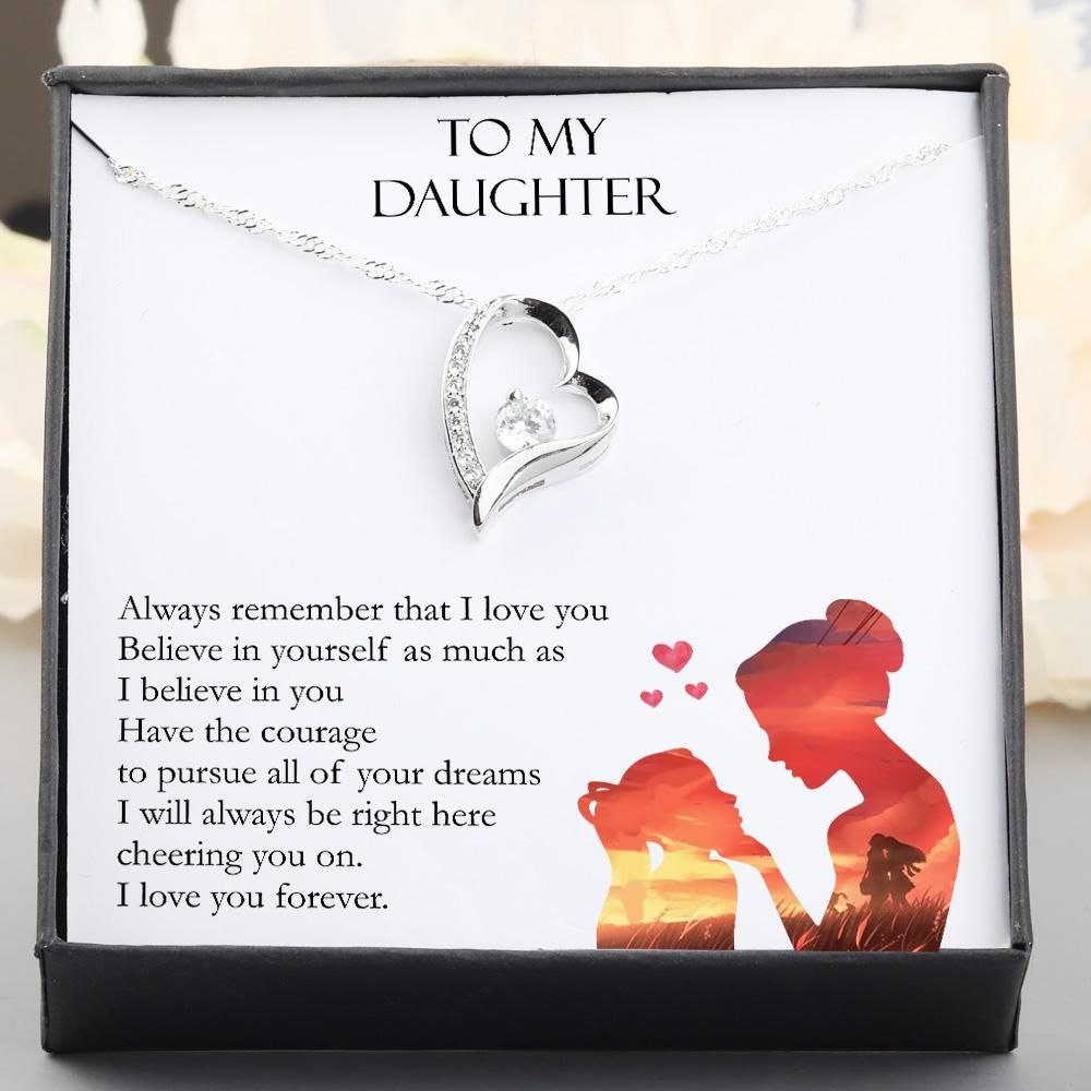 I'll Always Be Right Here Giving Daughter Silver Forever Love Necklace