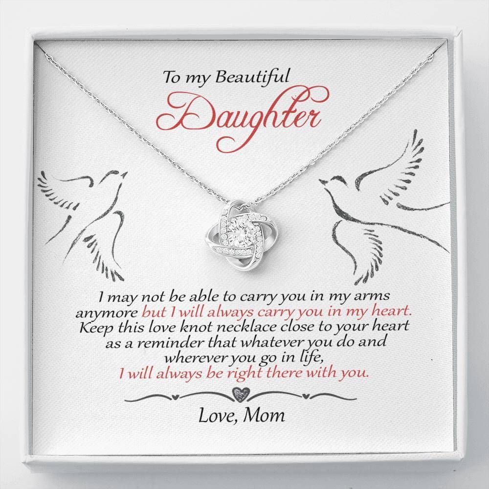 I'll Always Be Right There With You Love Knot Necklace For Daughter
