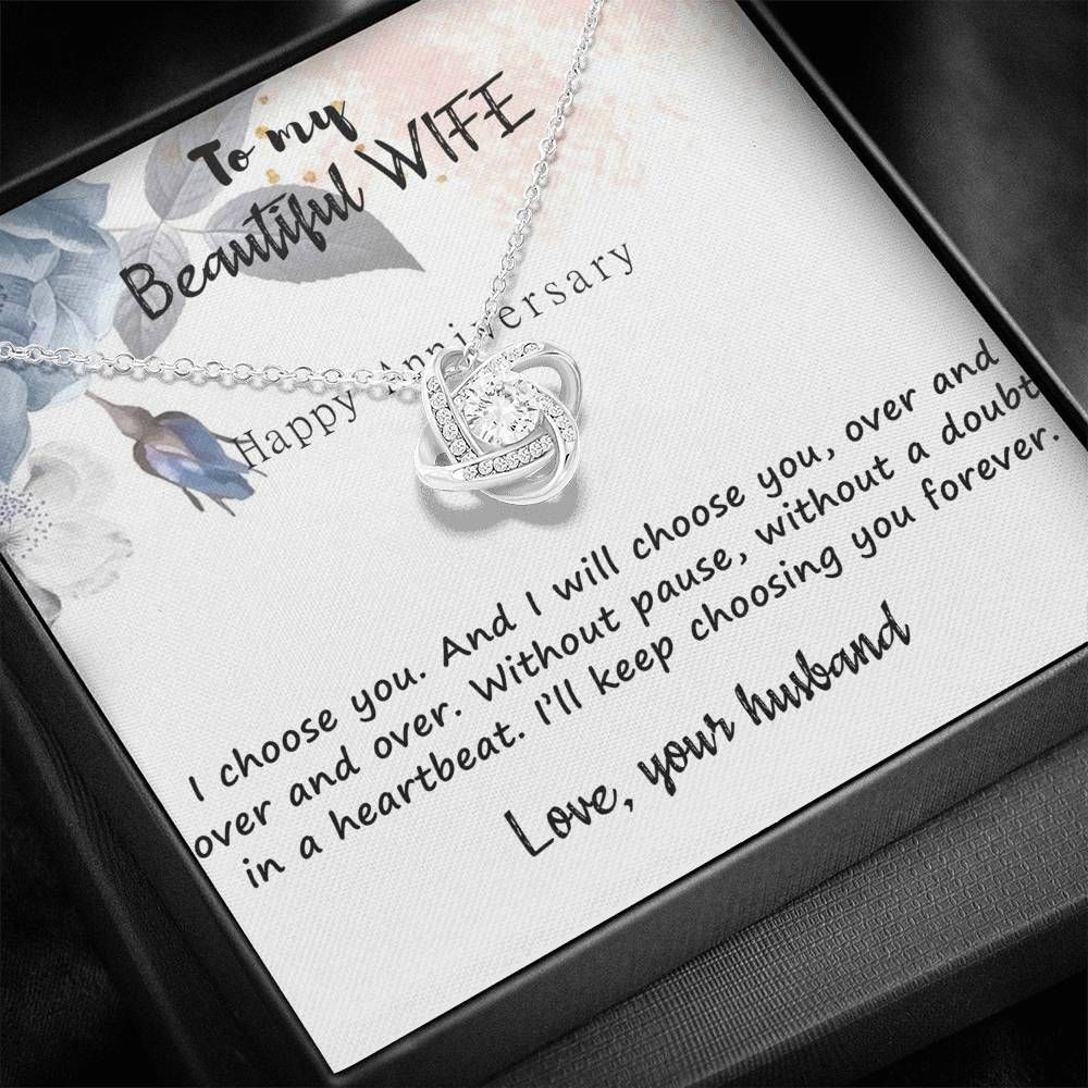 I'll Always Choose You My Wife Love Knot Necklace