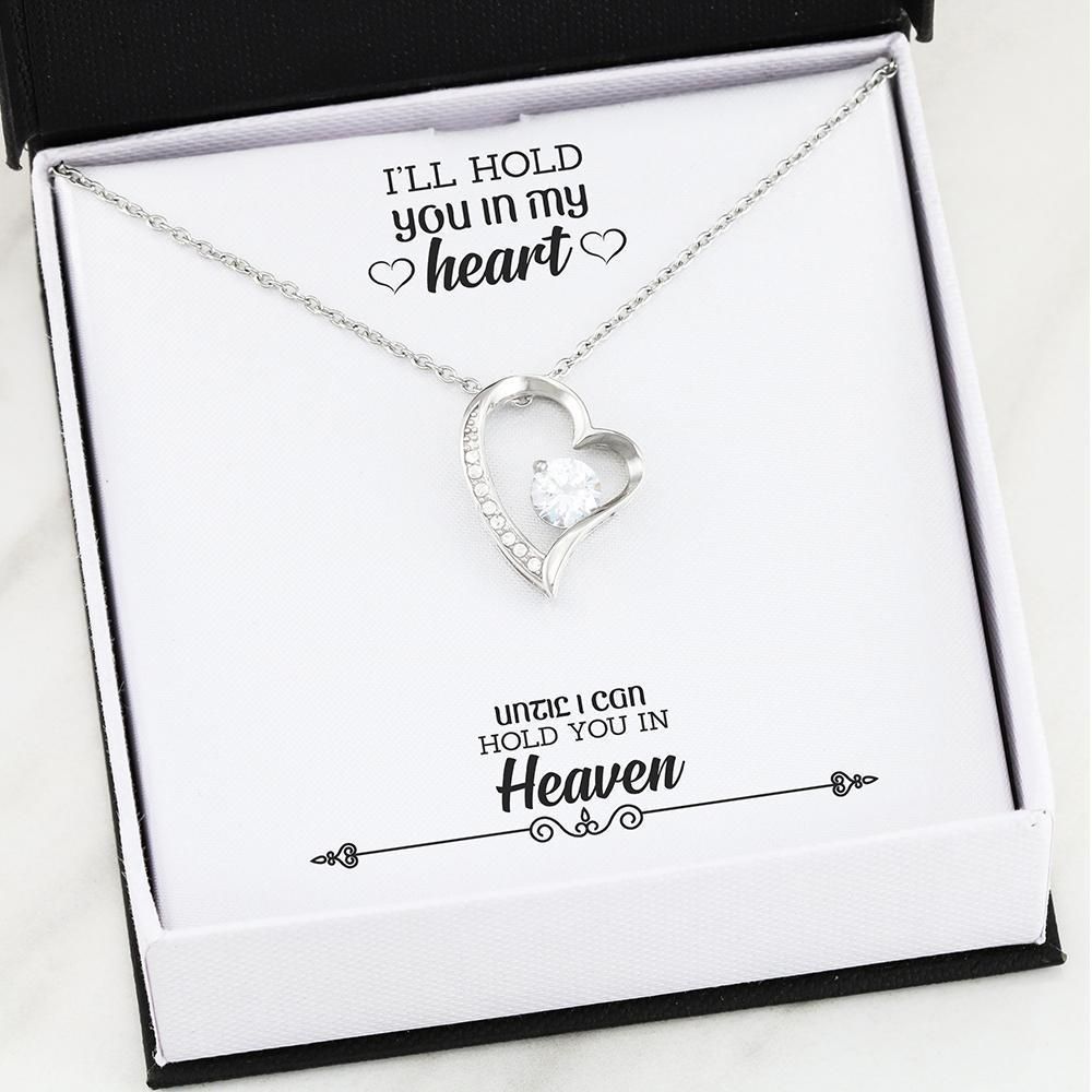 I'll Hold You In My Heart Silver Forever Love Necklace Giving Mom