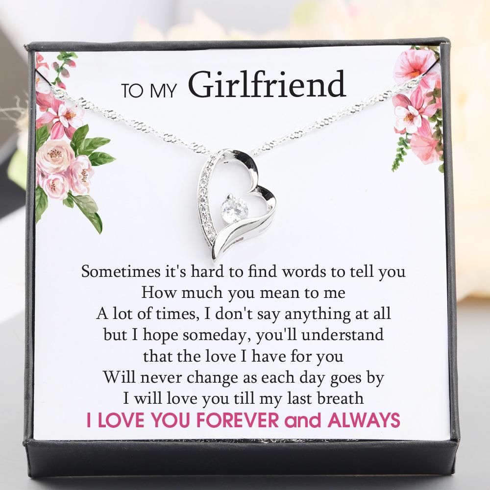 I'll Love You Till My Last Breath Giving Girlfriend Silver Forever Love Necklace