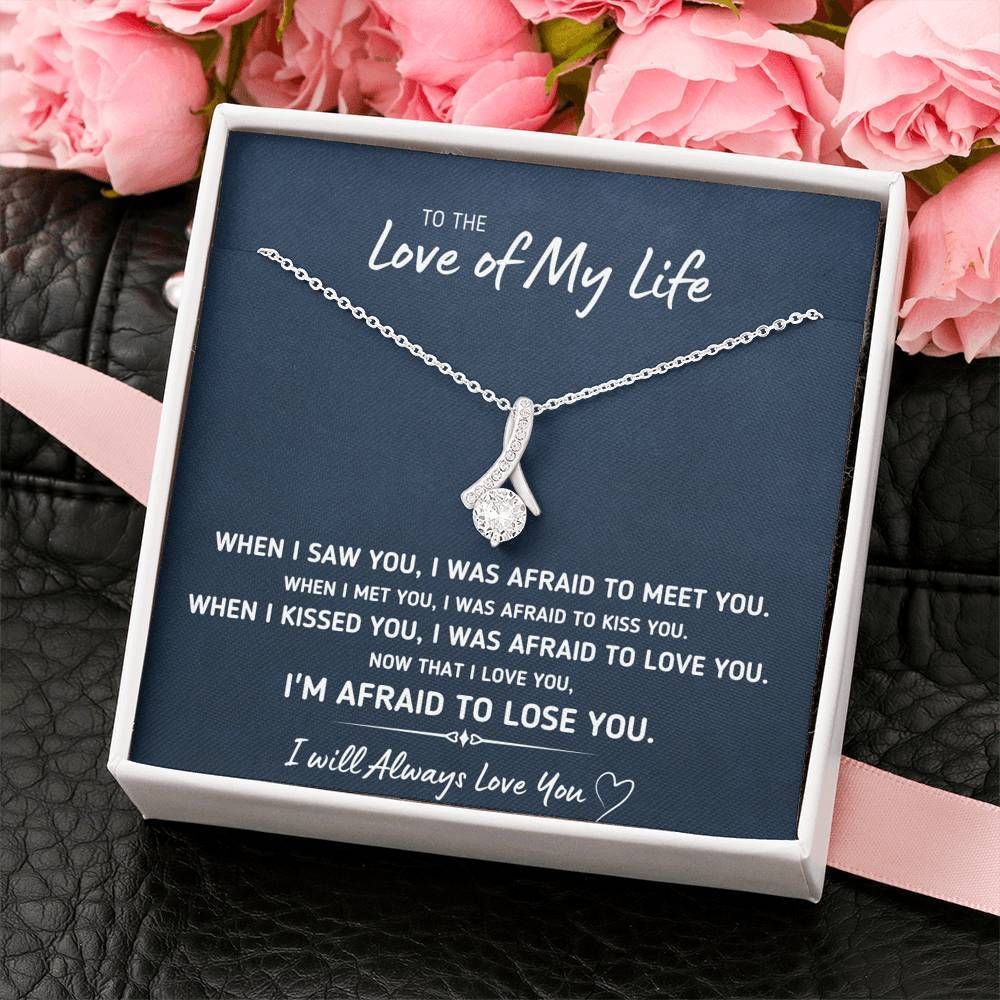 I'm Afraid To Lose You Gift For Wife 14K White Gold Alluring Beauty Necklace
