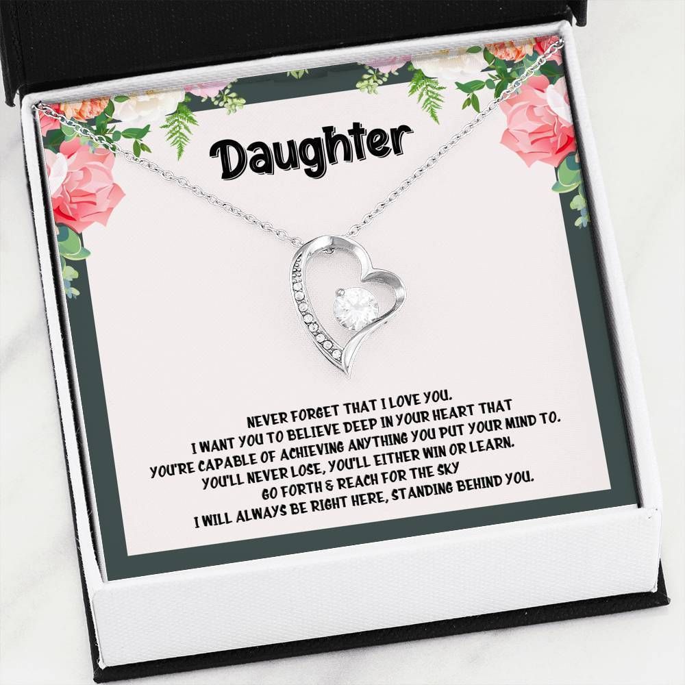 I'm Always Be Right Here Silver Forever Love Necklace Gift For Daughter