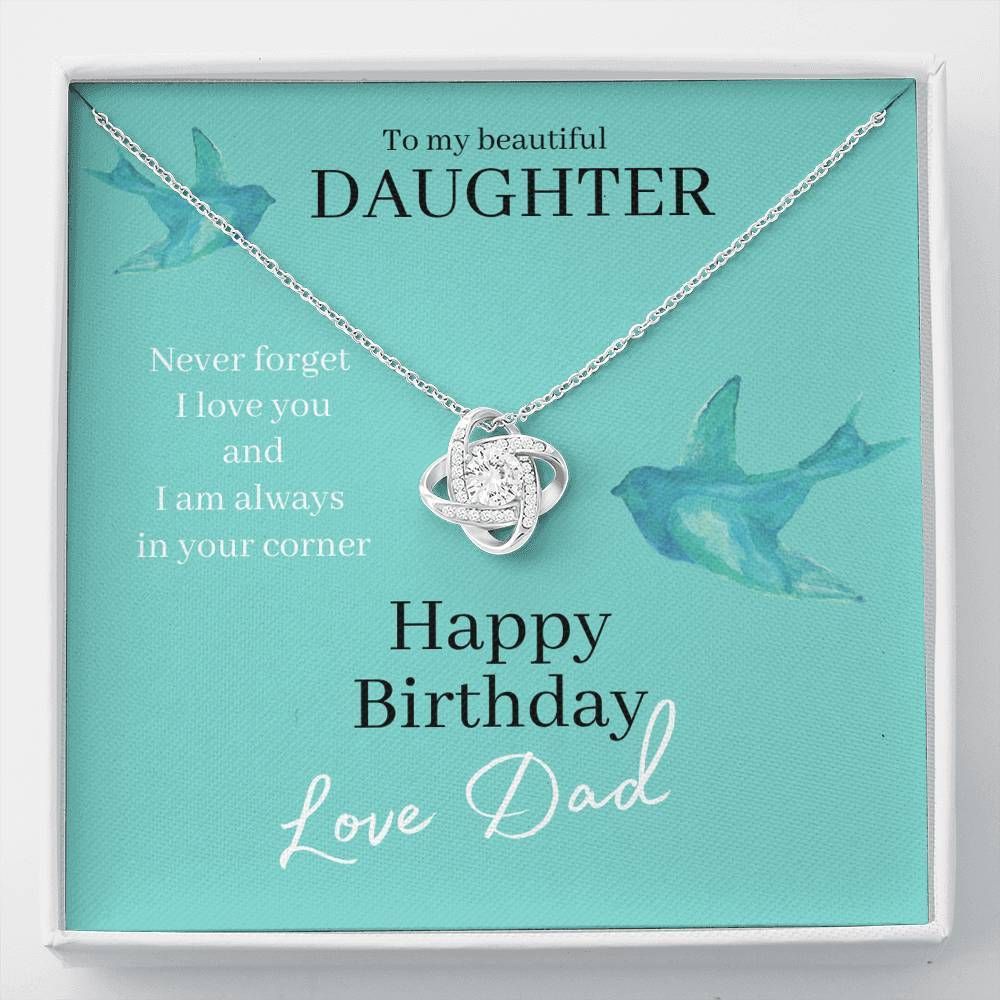 I'm Always In Your Corner Love Knot Necklace Gift For Daughter
