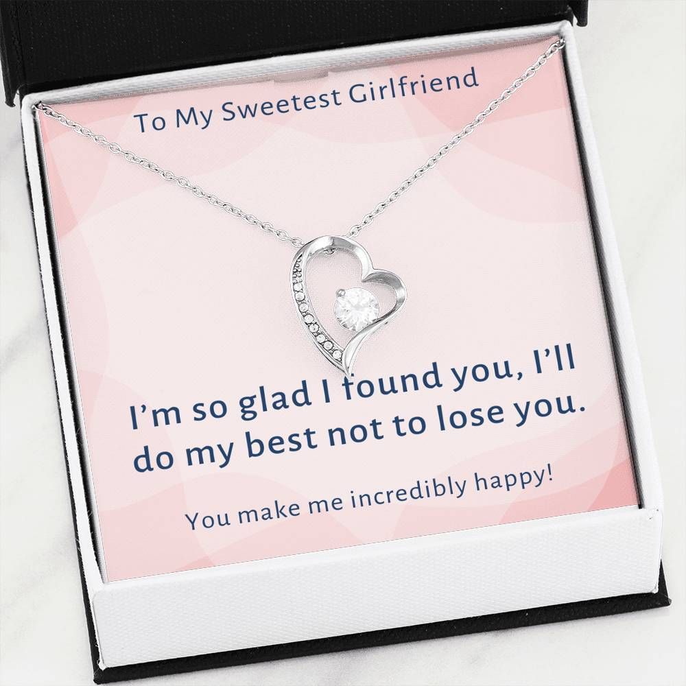 I'm So Glad I Found You Silver Forever Love Necklace Giving Girlfriend