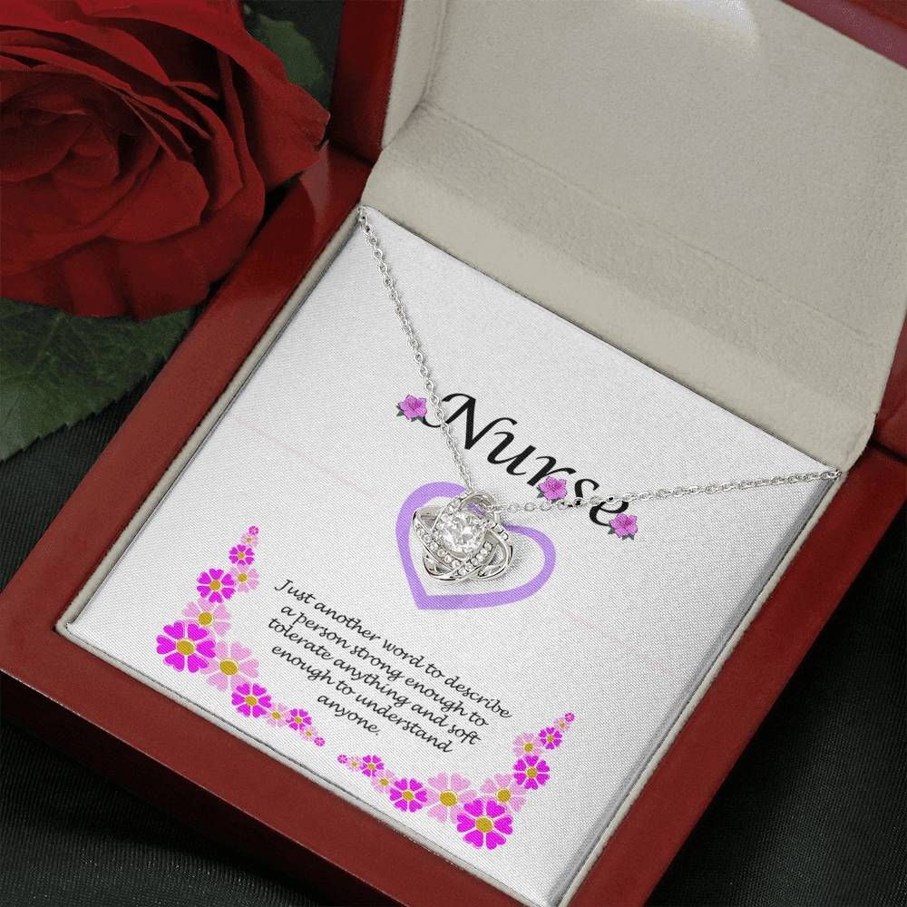 Just Another Word To Describe A Person Strong Giving Nurse Love Knot Necklace