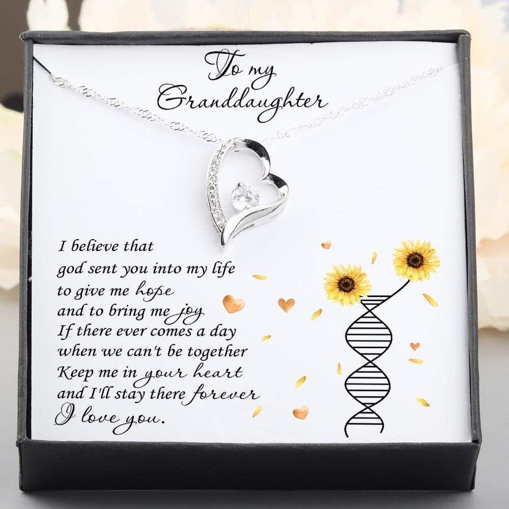 Keep Me In Your Heart Giving Granddaughter Silver Forever Love Necklace