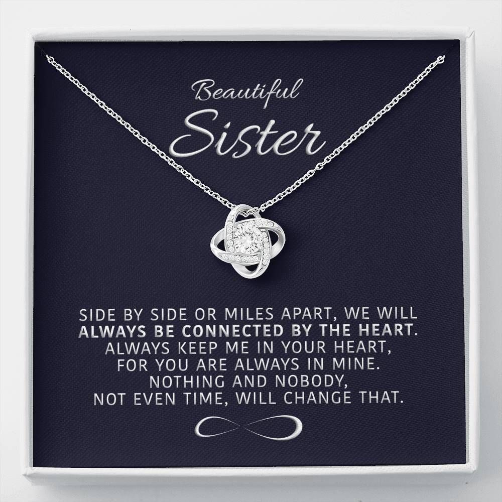 Keep Me In Your Heart Giving Sister Love Knot Necklace