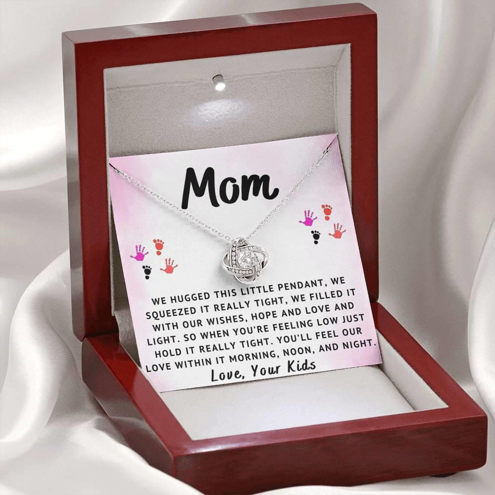 Kids Gift For Mom We Filled It With Our Wishes Love Knot Necklace