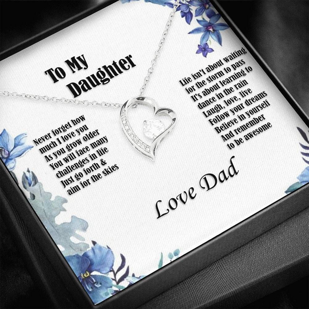 Laugh Love Live Follow Your Dreams Silver Forever Love Necklace Giving Daughter