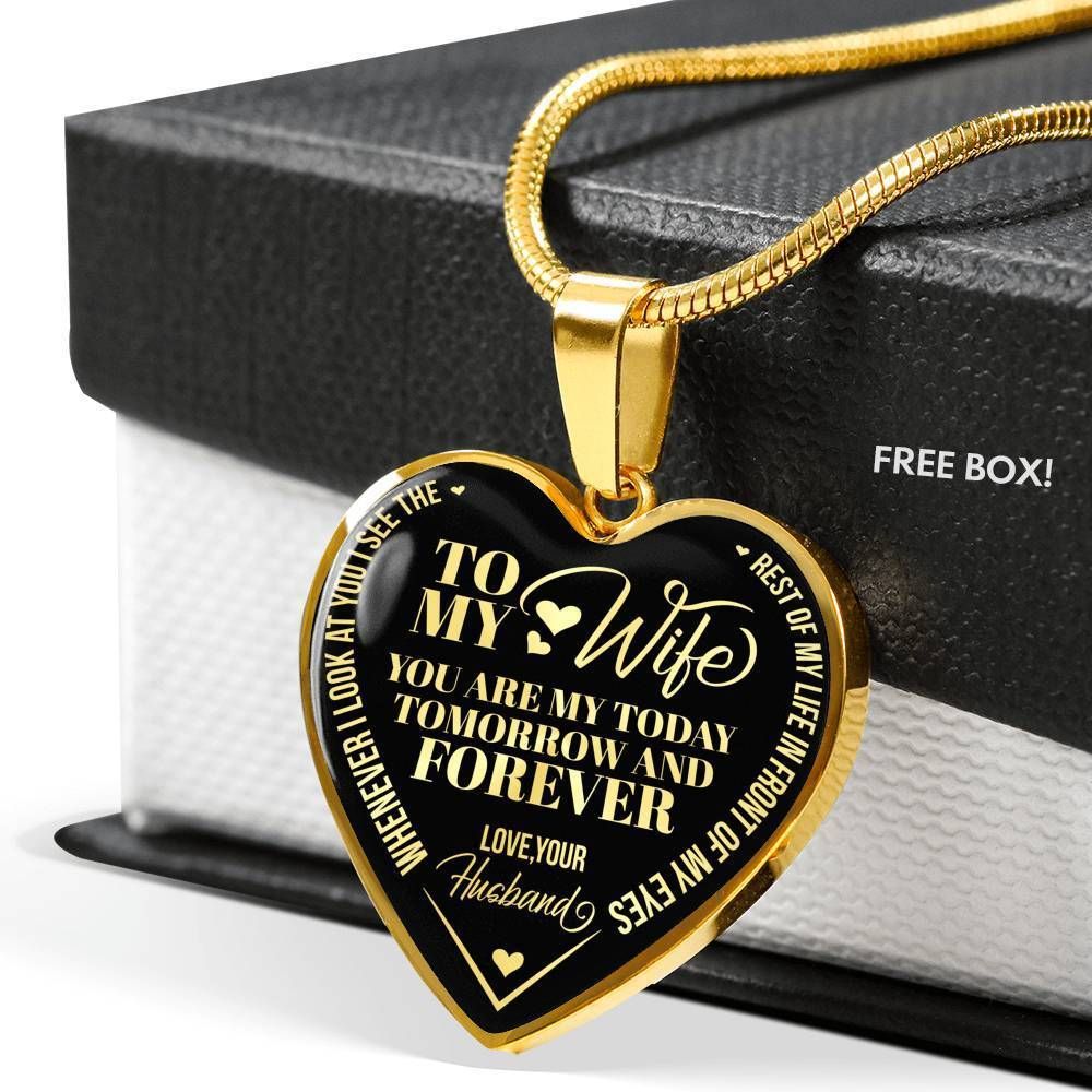 Limited Edition Black To My Wife My Forever Love Necklace Custom Engraved