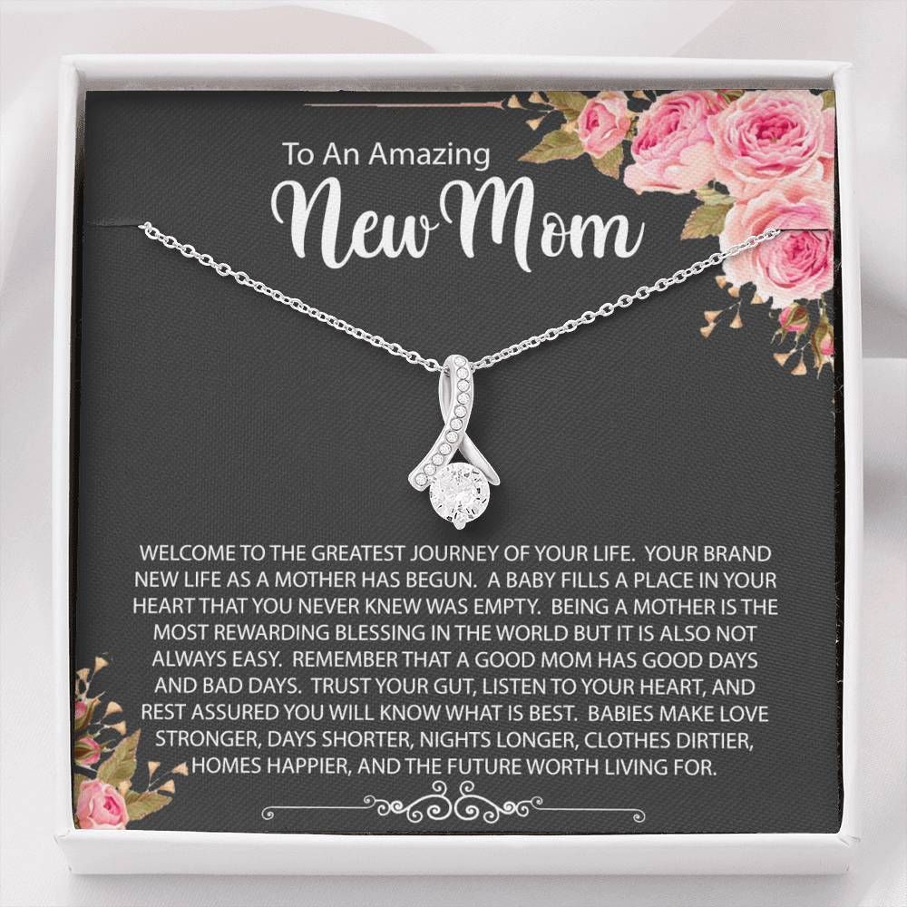 Listen To Your Heart 14K White Gold Alluring Beauty Necklace Gift For New Mom