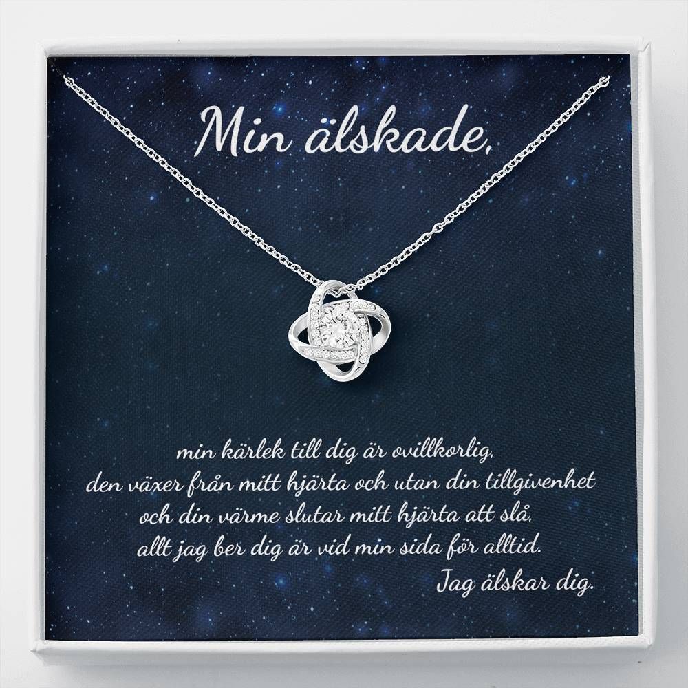 Love Knot Necklace For Min Alskade Message Card