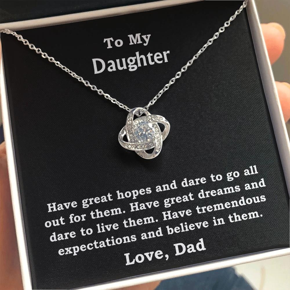 Love Knot Necklace Gift For Daughter From Dad Hopes And Dreams