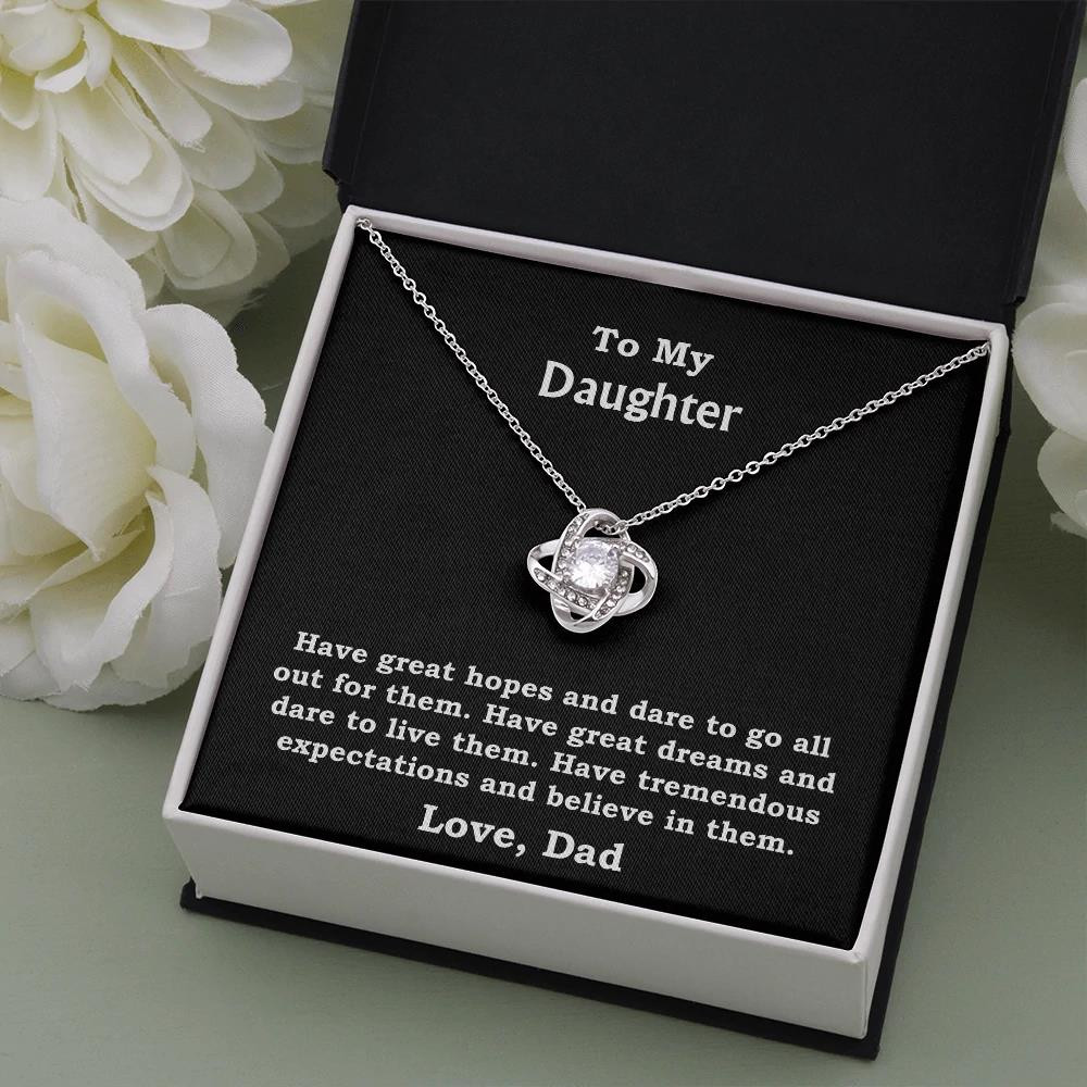 Love Knot Necklace Gift For Daughter From Dad Hopes And Dreams