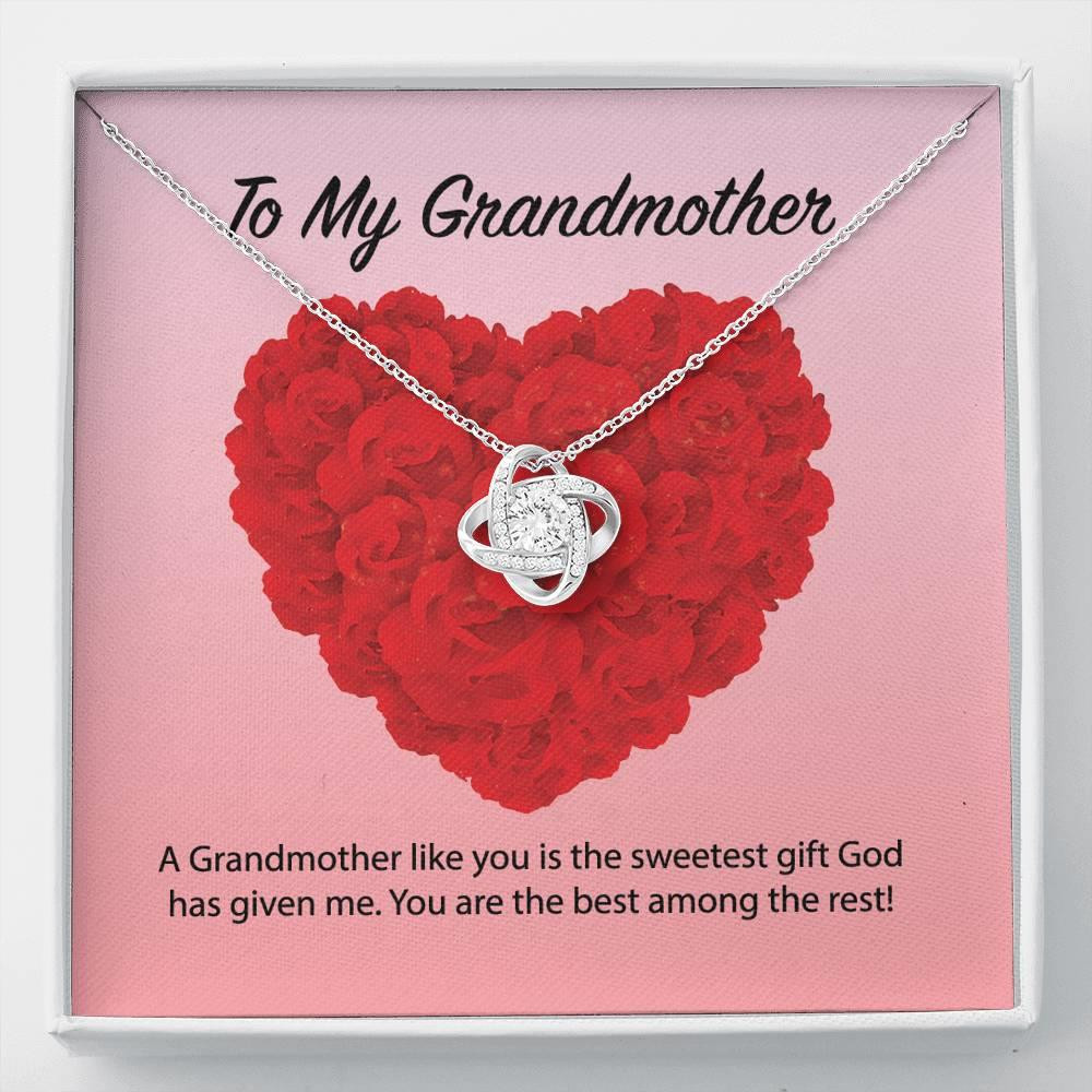 Love Knot Necklace Gift For Grandmother You Are The Best Among The Rest
