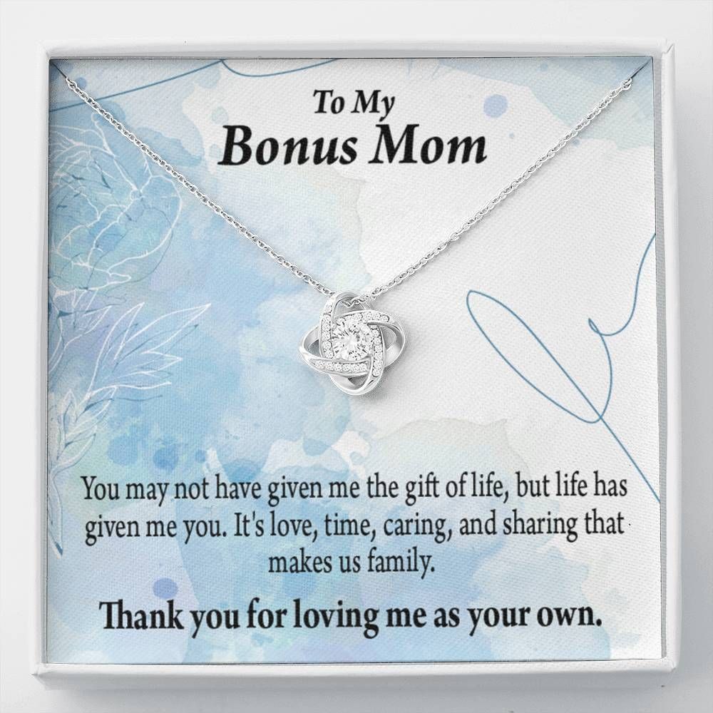 Love Knot Necklace Gift For Mom Bonus Mom Thank You For Loving Me As Your Child
