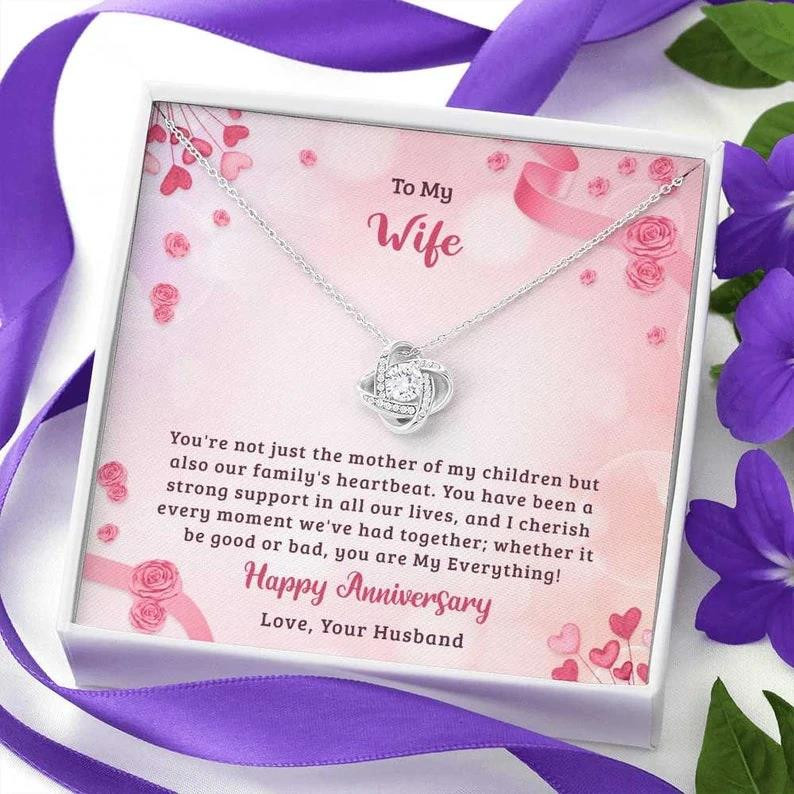 Love Knot Necklace Gift For Wife Happy Anniversary You Are My Everything