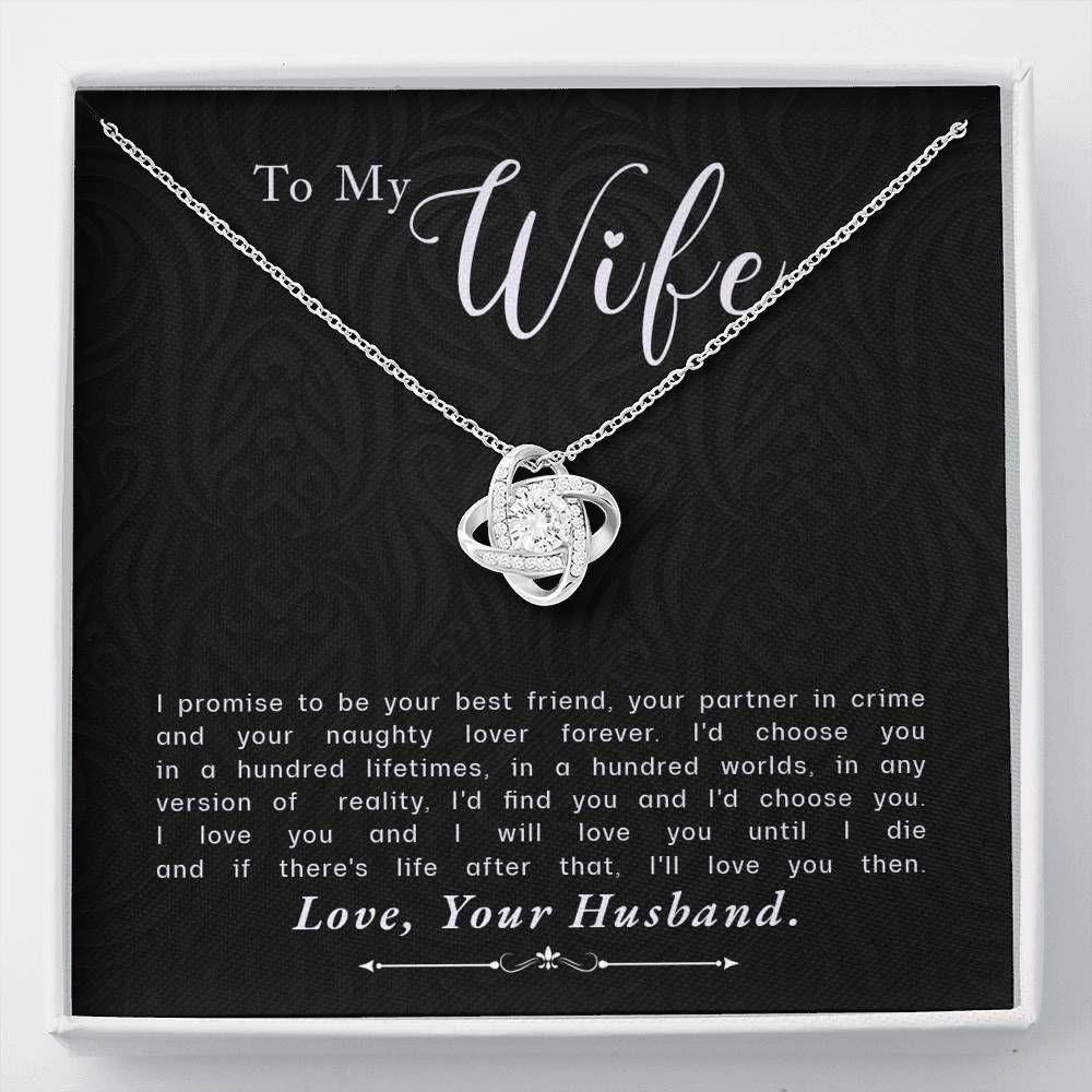 Love Knot Necklace Gift For Wife Love You Until I Die