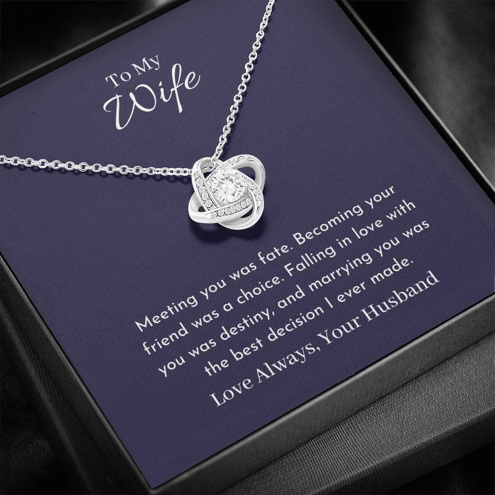 Love Knot Necklace Gift For Wife Meeting You Was Fate
