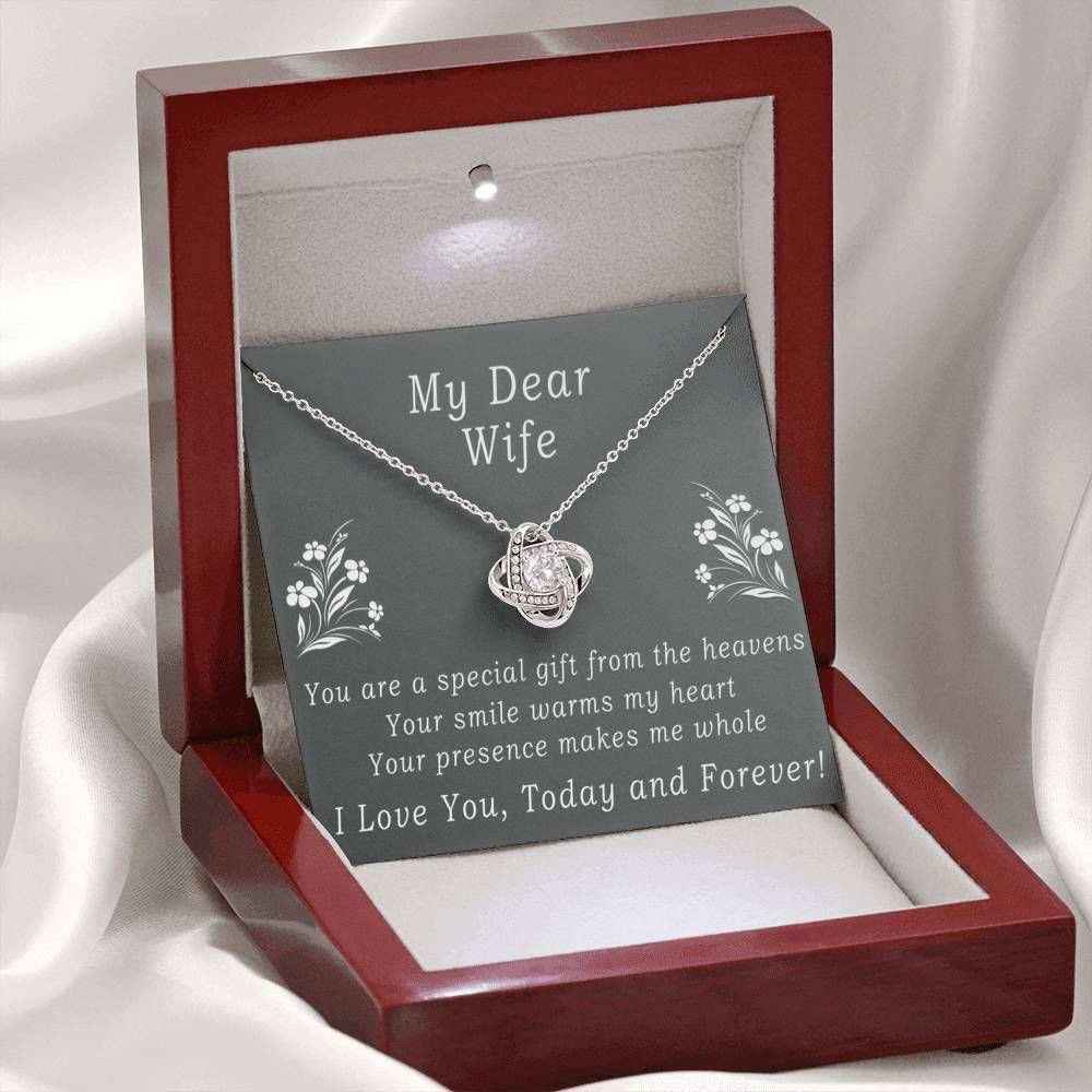 Love Knot Necklace Gift For Wife Your Smile Warms My Heart