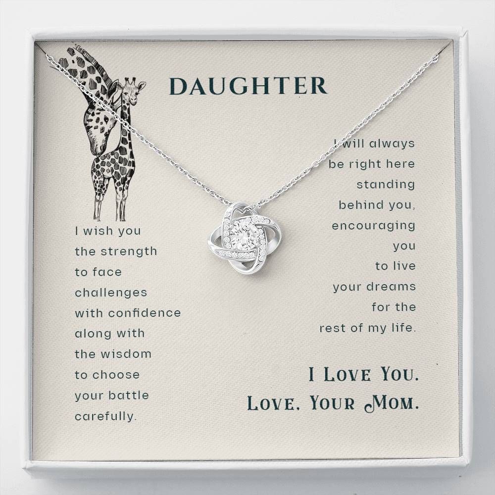 Love Knot Necklace Mom Gift For Daughter I'm Always Right Here