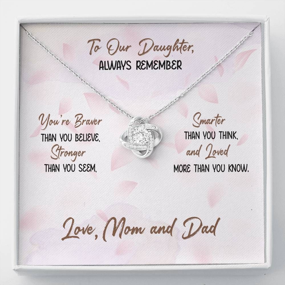 Love Knot Necklace To Daughter Always Remember