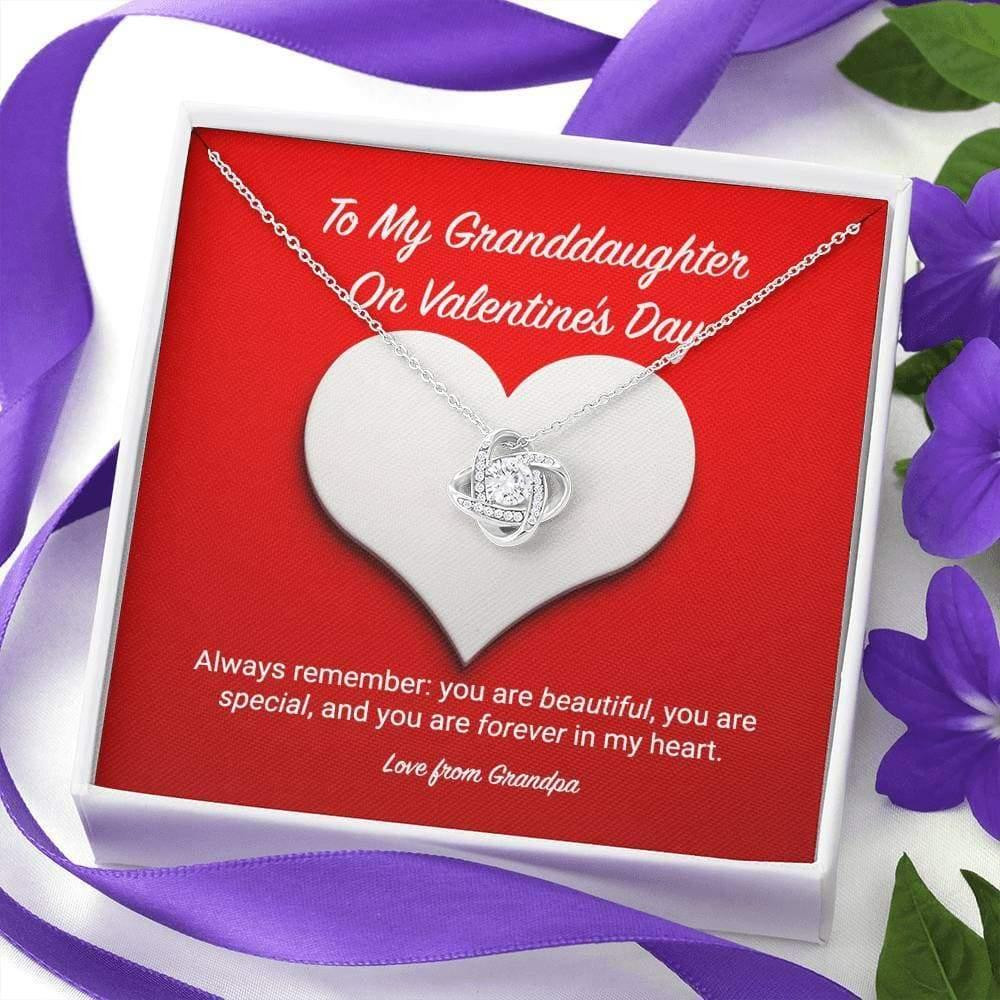 Love Knot Necklace Valentine's Day Gift For Granddaughter You Are In My Heart