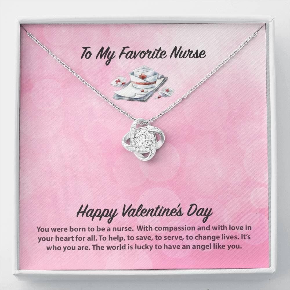 Love Knot Necklace Valentine's Day Gift For Her Nurse You Were Born To Be A Nurse