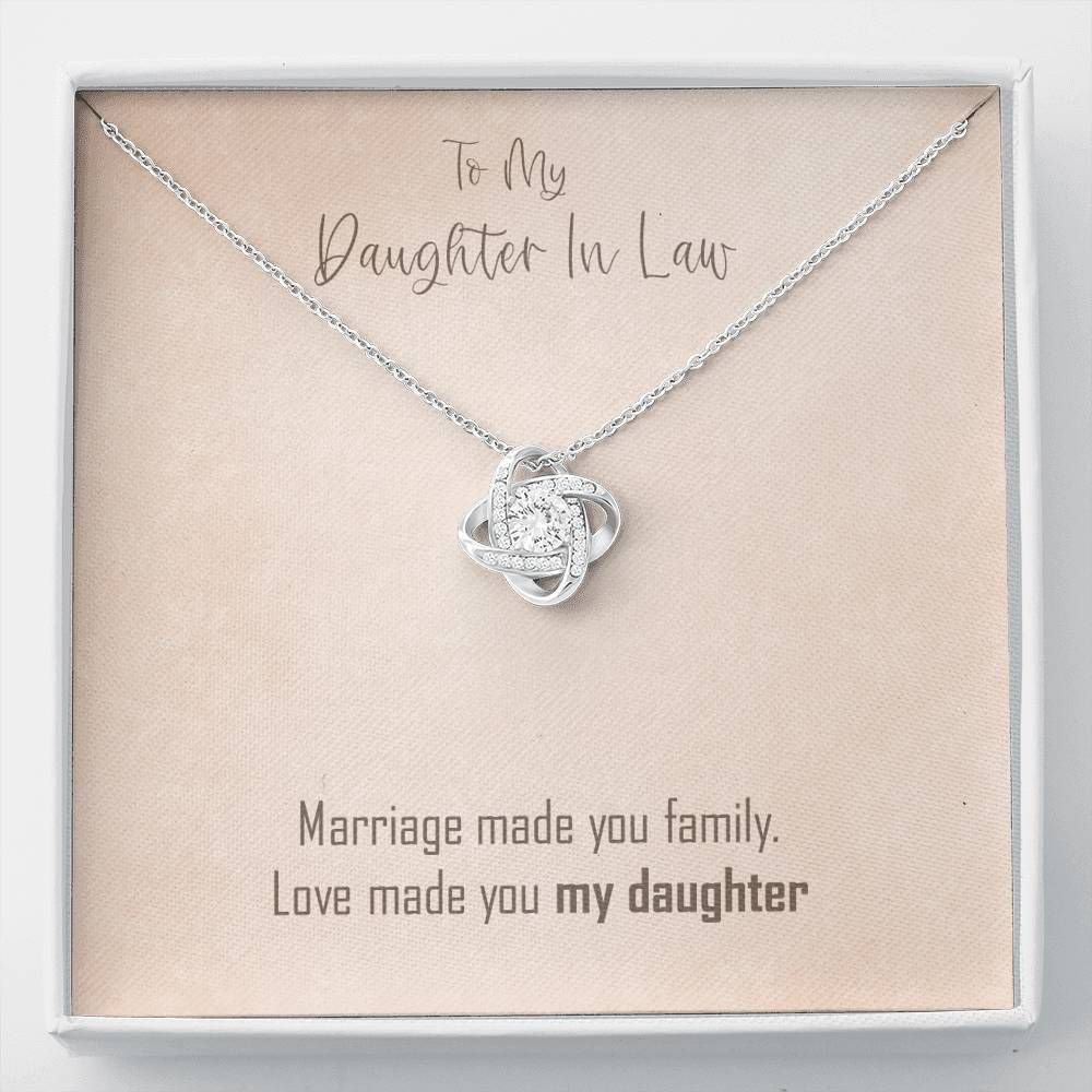 Love Made You My Daughter Love Knot Necklace Gift For Daughter In Law