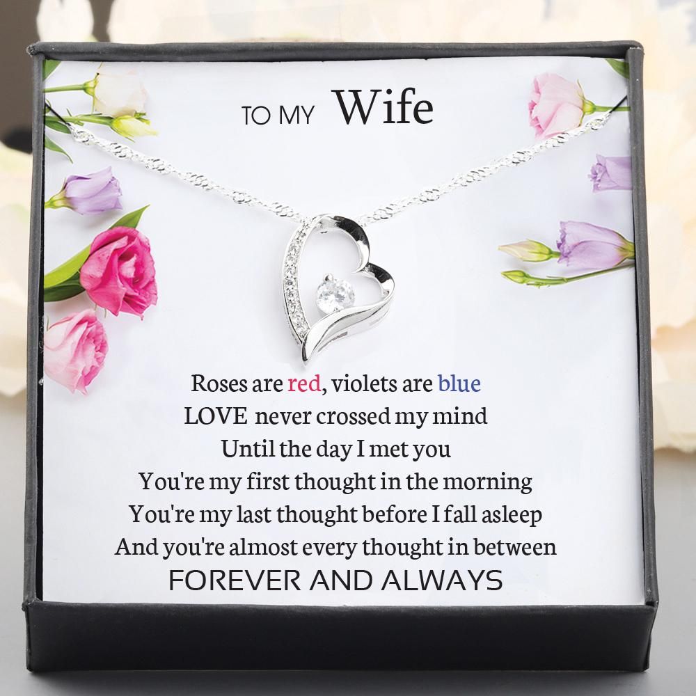 Love Never Crossed My Mind Giving Wife Silver Forever Love Necklace