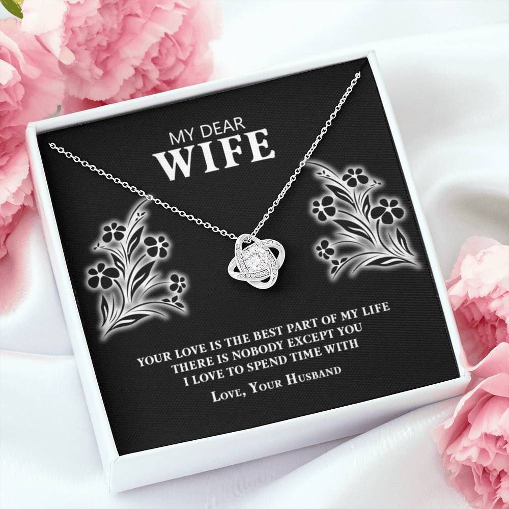 Love To Spend Time With You Flower Love Knot Necklace Gift For Wife