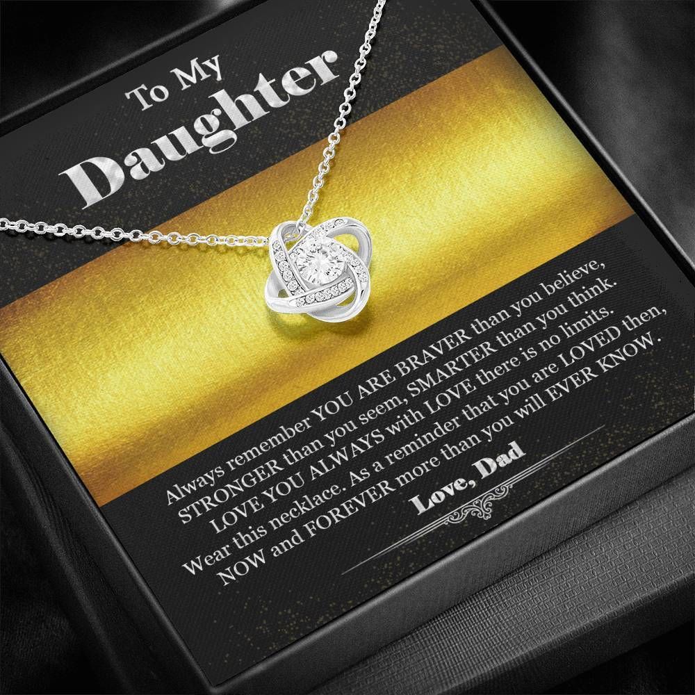 Love You Always Giving Daughter Love Knot Necklace