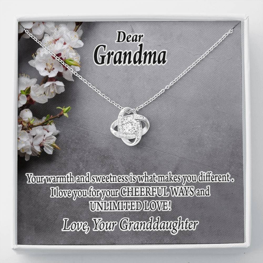 Love You For Cheerful Ways Granddaughter Gift For Grandma Love Knot Necklace
