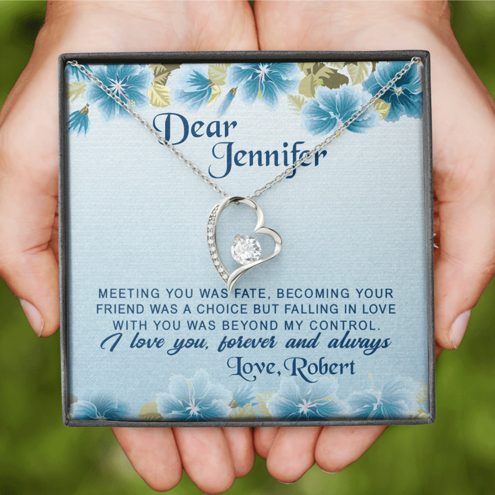 Love You Forever And Always Blue Hibiscus Forever Love Necklace Gift For Wife