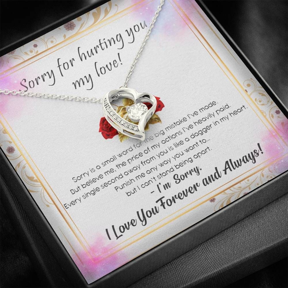 Love You Forever And Always Gift For Wife 14K White Gold Forever Love Necklace