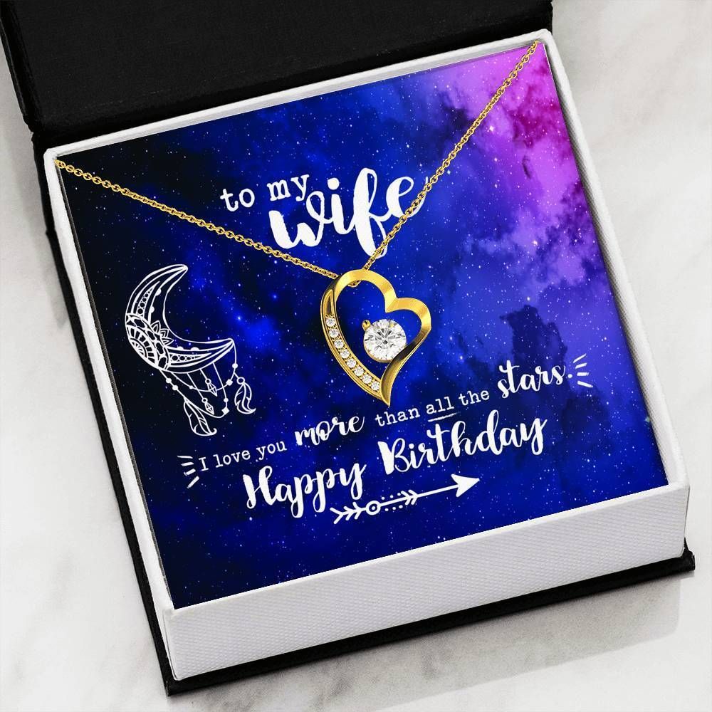 Love You More Than All The Stars 18k Gold Forever Love Necklace Giving Wife