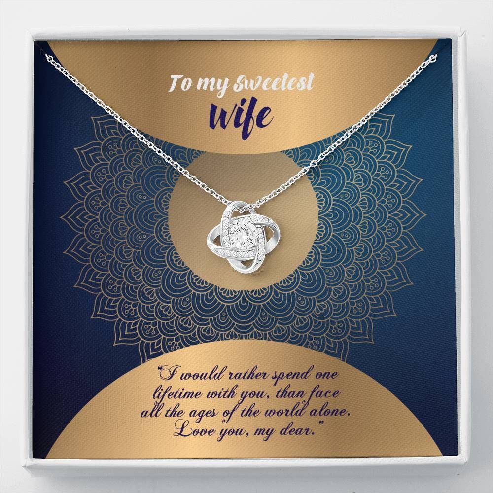 Love You My Dear Love Knot Necklace Gift For Wife