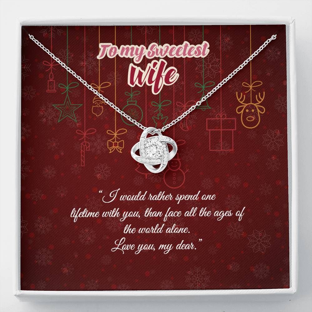 Love You To My Sweetest Wife Love Knot Necklace