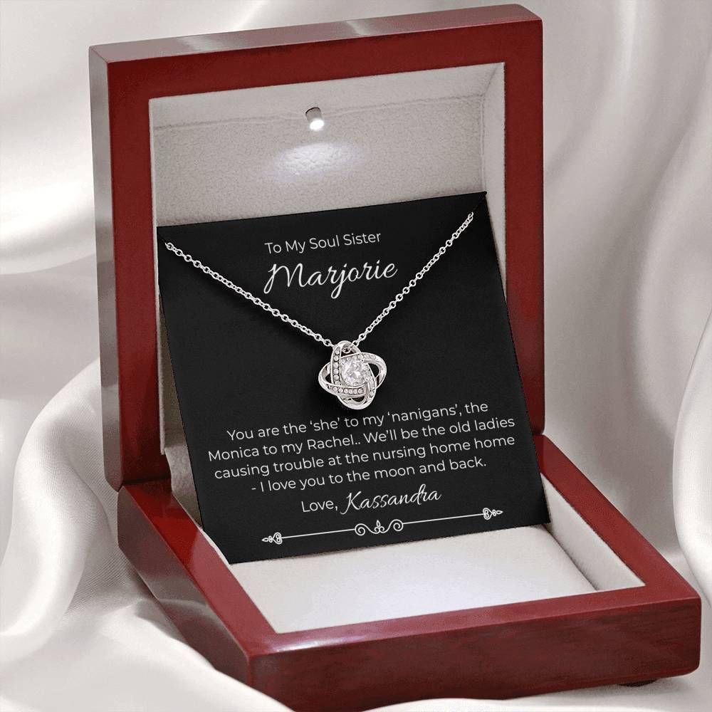 Love You To The Moon Love Knot Necklace For Marjorie Sister