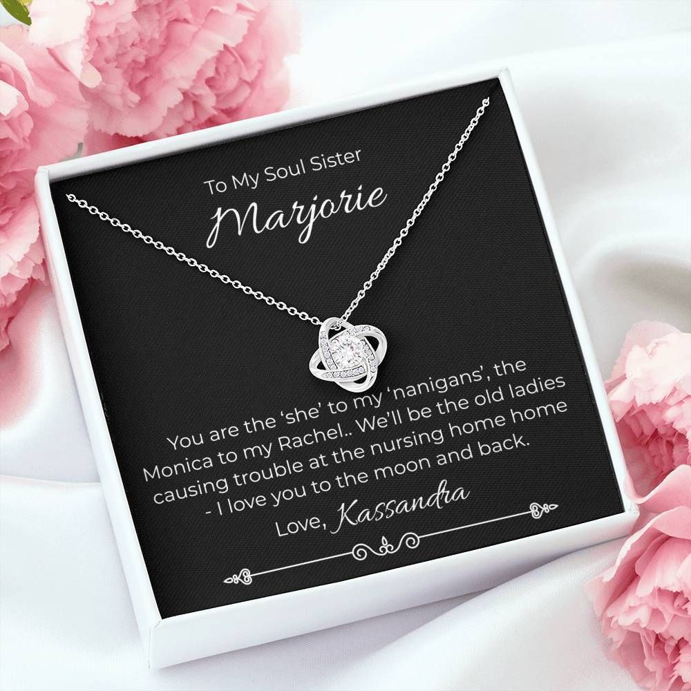 Love You To The Moon Love Knot Necklace For Marjorie Sister