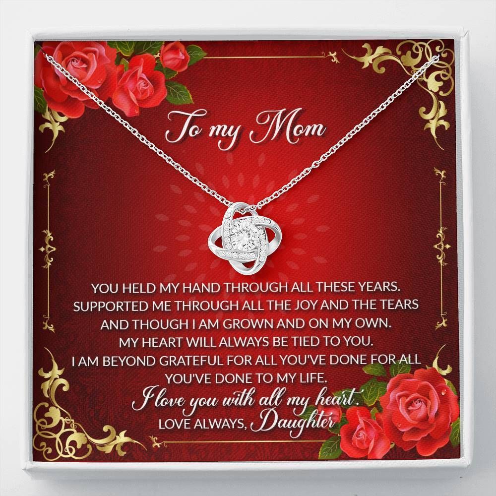 Love You With All My Heart Love Knot Necklace Gift For Mom