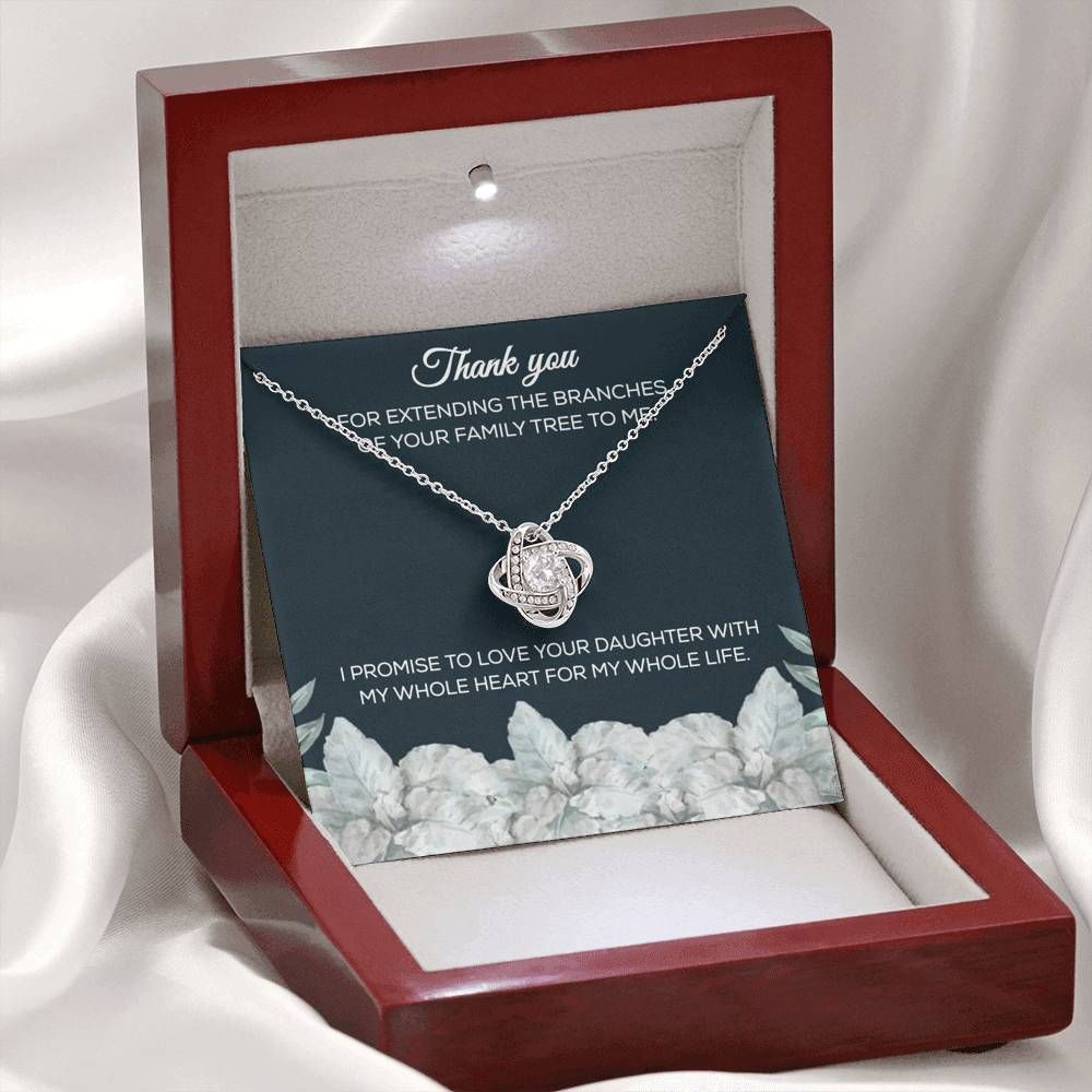 Love Your Daughter With My Whole Heart Love Knot Necklace For Mother In Law