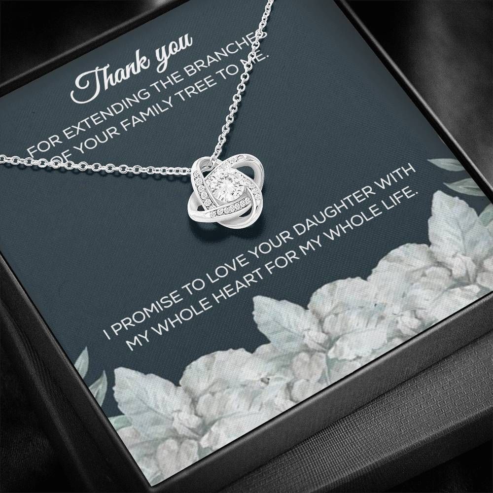 Love Your Daughter With My Whole Heart Love Knot Necklace For Mother In Law