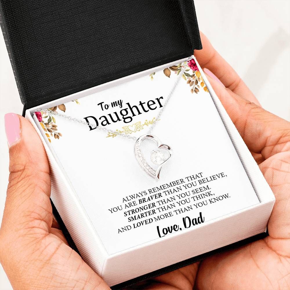 Loved More Than You Know Dad Giving Daughter Forever Love Necklace