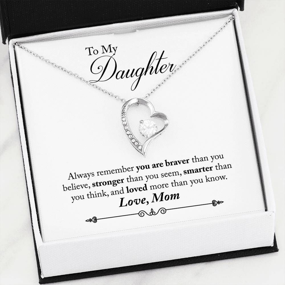 Loved More Than You Know Mom Giving Daughter Forever Love Necklace